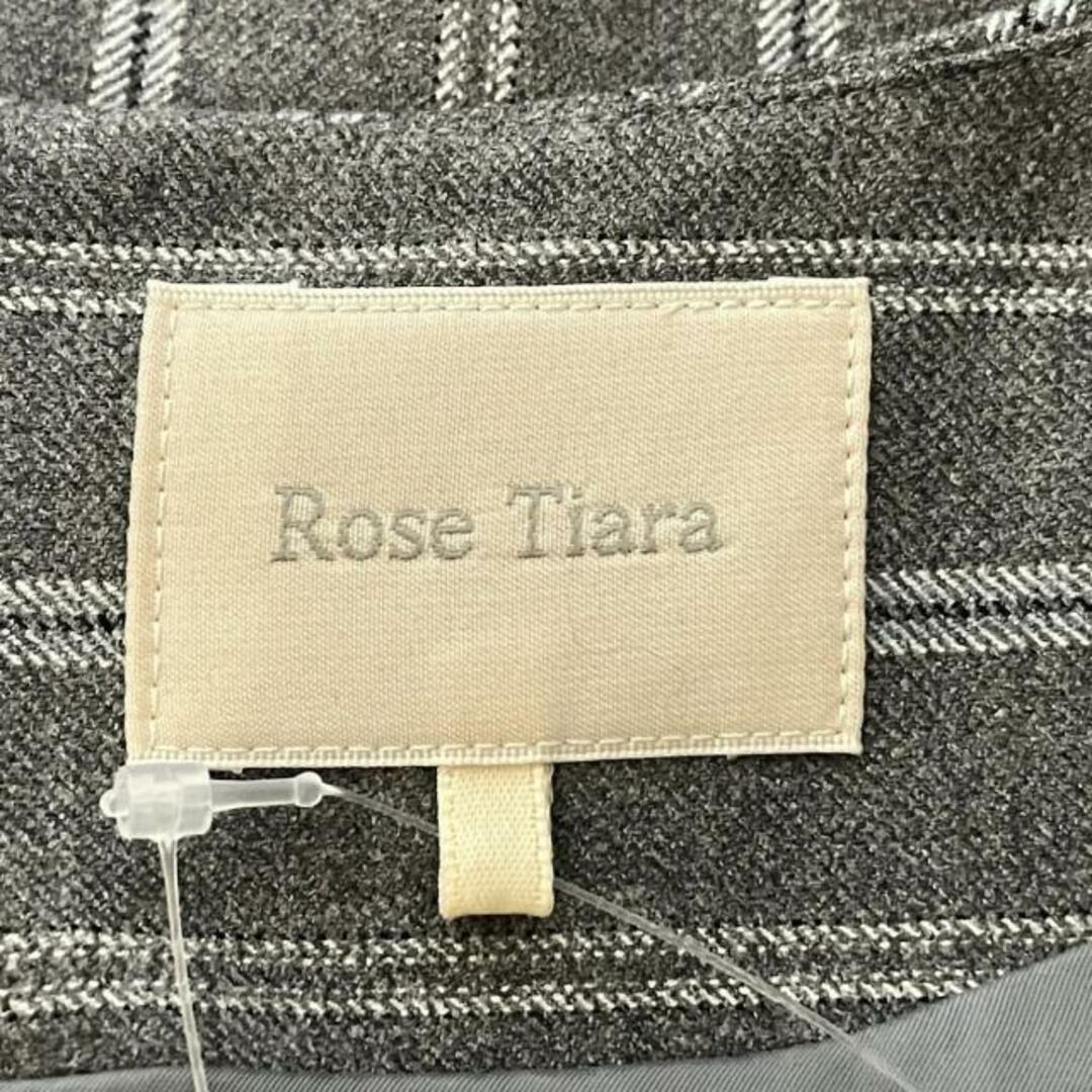 Rose Tiara(ローズティアラ)のRose Tiara(ローズティアラ) ワンピース サイズ40 M レディース美品  - グレー×ライトグレー×黒 長袖/ひざ丈/ストライプ/レース柄 レディースのワンピース(その他)の商品写真