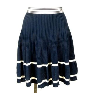 CHANEL - CHANEL(シャネル) ミニスカート サイズ34 S レディース - P61019 ネイビー×白 2019年/ニット