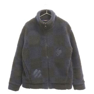 ルイヴィトン(LOUIS VUITTON)のLOUIS VUITTON ルイヴィトン 22SS×NIGO JACQUARD DAMIER FLEECE JACKET RM221M LZ8 HMY05W チェックロゴ 刺繍フリース ジップアップジャケット ダミエ ブルゾン ネイビー(ブルゾン)