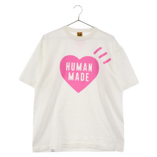 ヒューマンメイド(HUMAN MADE)のHUMAN MADE ヒューマンメイド HEART T-SHIRT 原宿店限定カラー ハートロゴTシャツ ホワイト/ピンク(Tシャツ/カットソー(半袖/袖なし))