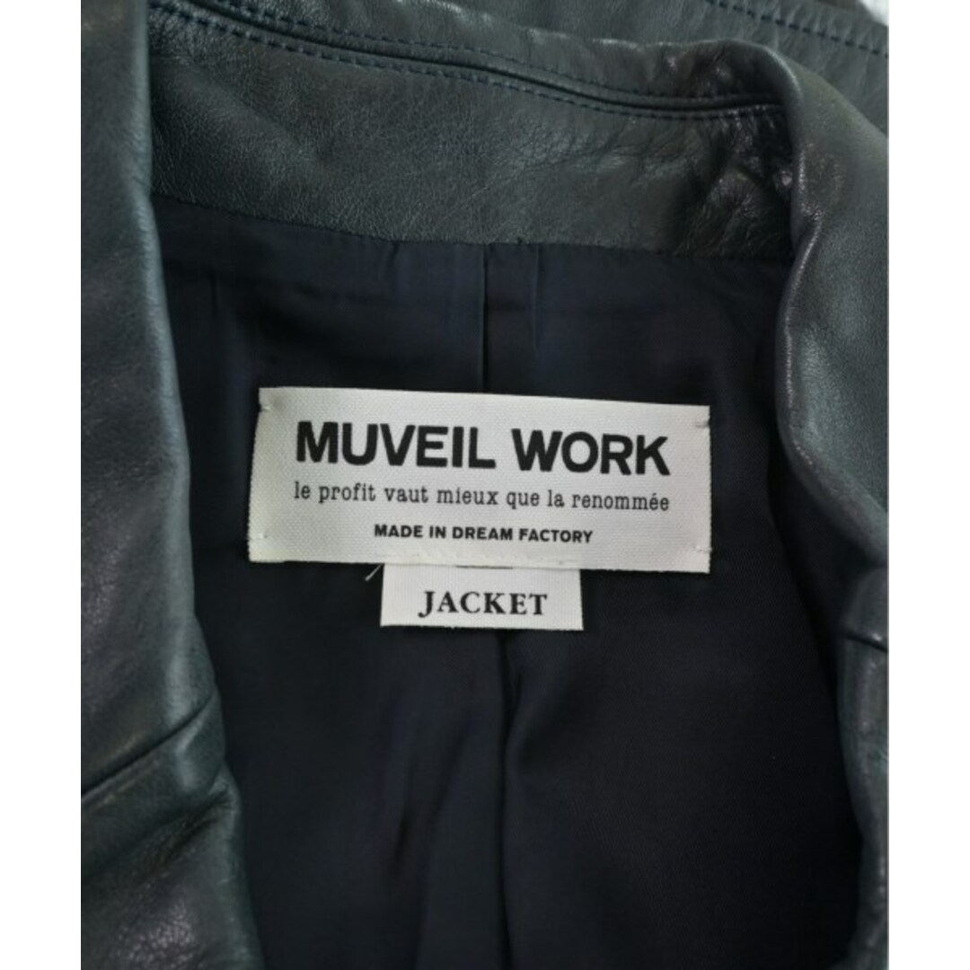 MUVEIL WORK(ミュベールワーク)のMUVEIL WORK ミュベールワーク ライダース -(M位) 紺系 【古着】【中古】 レディースのジャケット/アウター(ライダースジャケット)の商品写真