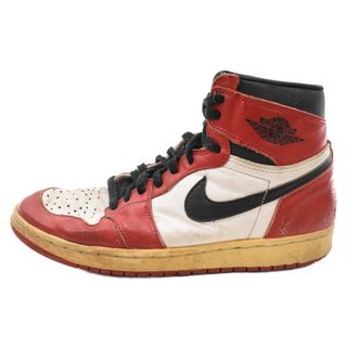 ナイキ(NIKE)のNIKE ナイキ 観賞用 94年復刻 AIR JORDAN 1 CHICAGO エアジョーダン1 シカゴ ハイカットスニーカー ホワイト/レッド US10/28.0cm 130207-101(スニーカー)