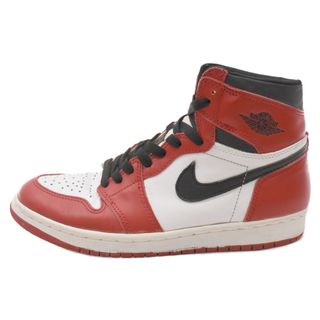 ナイキ(NIKE)のNIKE ナイキ 観賞用 94年復刻 AIR JORDAN 1 CHICAGO エアジョーダン1 シカゴ ハイカットスニーカー ホワイト/レッド US8/26.0cm 130207-101(スニーカー)