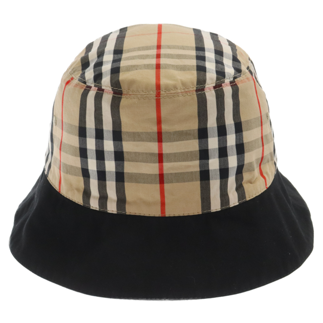 BURBERRY(バーバリー)のBURBERRY バーバリー Logo Reversible Bucket Hat ペイントロゴ ノバチェック リバーシブルバケットハット ブラック/ブラウン メンズの帽子(ハット)の商品写真