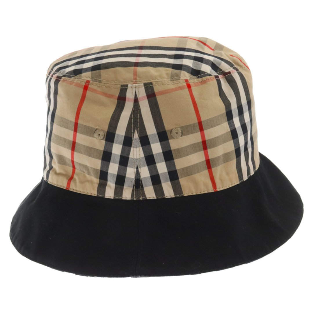 BURBERRY(バーバリー)のBURBERRY バーバリー Logo Reversible Bucket Hat ペイントロゴ ノバチェック リバーシブルバケットハット ブラック/ブラウン メンズの帽子(ハット)の商品写真