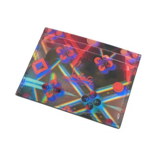 Christian Louboutin カードケース - 黒系x赤等(総柄) 【古着】【中古】