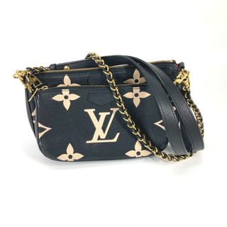 ルイヴィトン(LOUIS VUITTON)のルイヴィトン LOUIS VUITTON ミュルティ ポシェット アクセソワール M45777 モノグラムアンプラント バイカラー 2WAY 肩掛け ショルダーバッグ モノグラムアンプラントレザー ブラック(ショルダーバッグ)