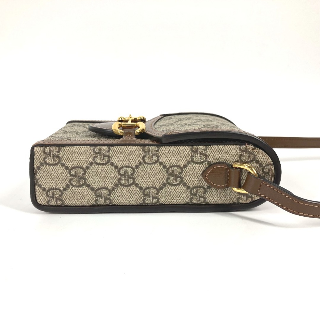 Gucci(グッチ)のグッチ GUCCI ホースビット1955ミニバッグ 625615 GGスプリーム 斜め掛け ポシェット カバン ショルダーバッグ GGスプリームキャンバス ベージュ 美品 メンズのバッグ(ショルダーバッグ)の商品写真