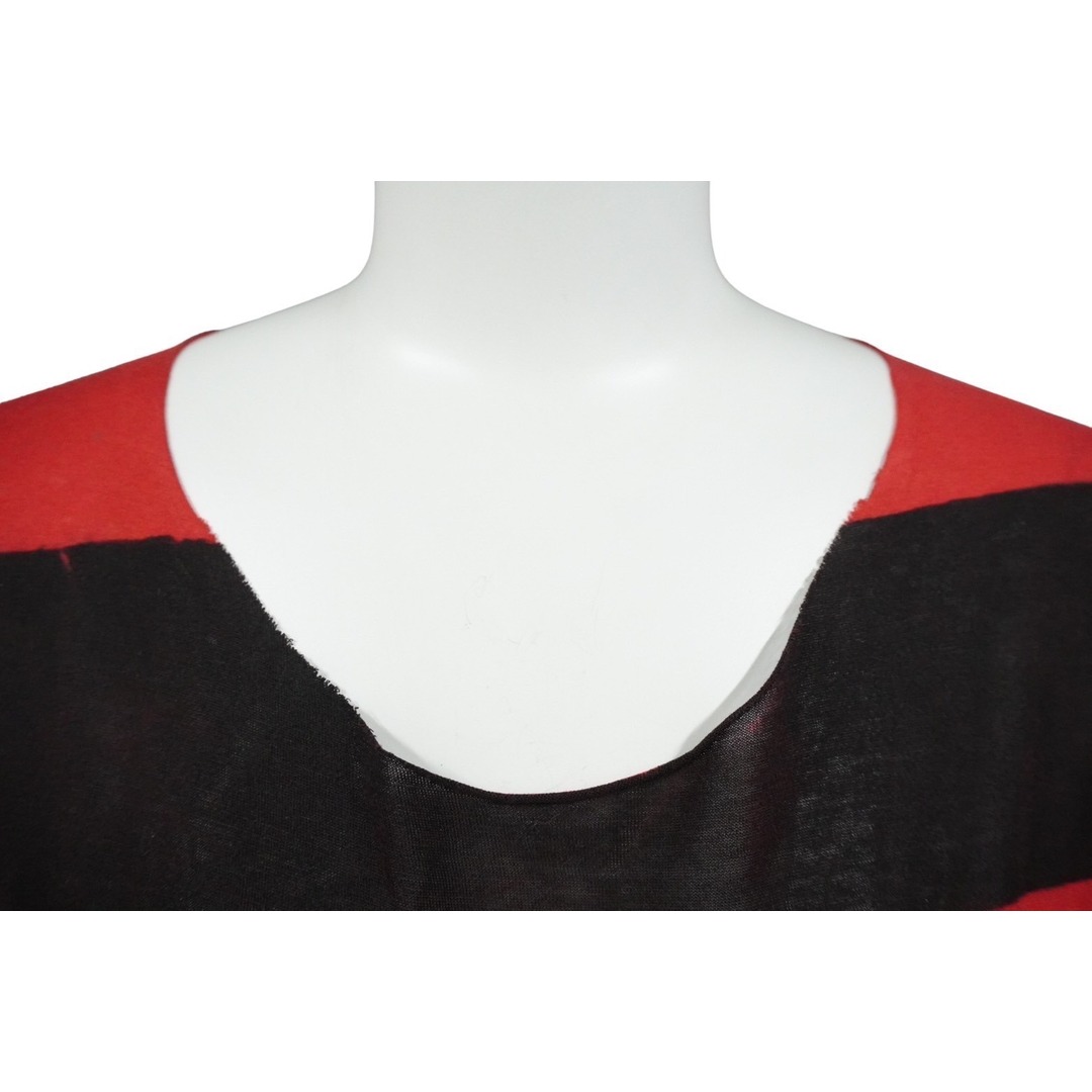 Saint Laurent(サンローラン)のSAINT LAURENT PARIS サンローランパリ 半袖Ｔシャツ ボーダー レッド ブラック コットン サイズXS 387885 美品 中古 60704 レディースのトップス(Tシャツ(半袖/袖なし))の商品写真