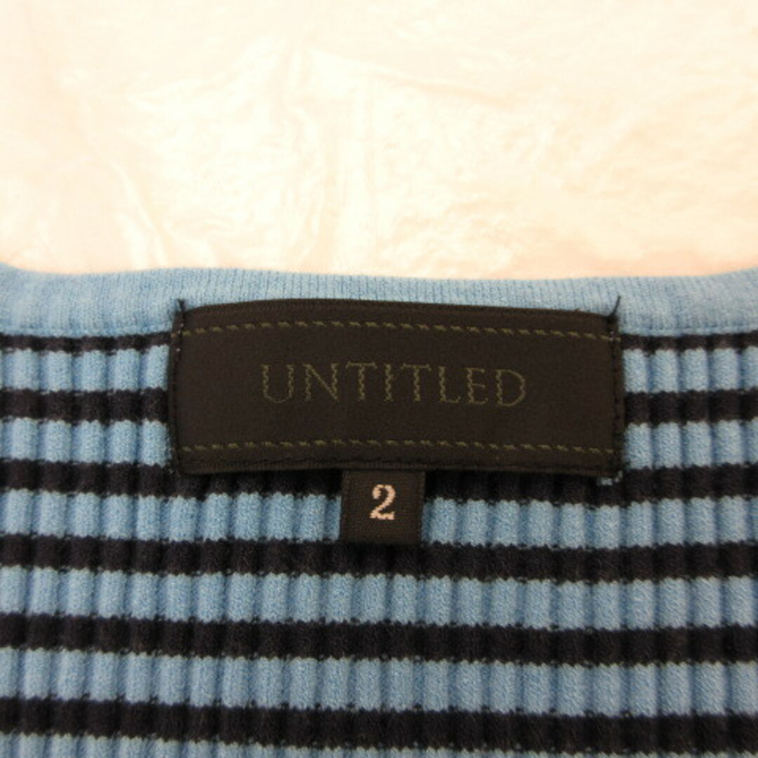 UNTITLED(アンタイトル)のアンタイトル UNTITLED ニットタンクトップ ボーダー 青 黒 2 レディースのトップス(タンクトップ)の商品写真