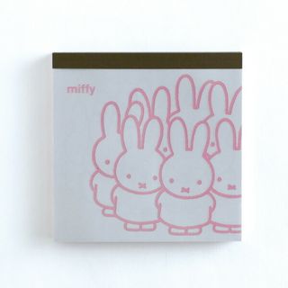 ミッフィー(miffy)のミッフィー miffy メモパッド・スクエア グレー メモ帳 文房具 日本製(その他)