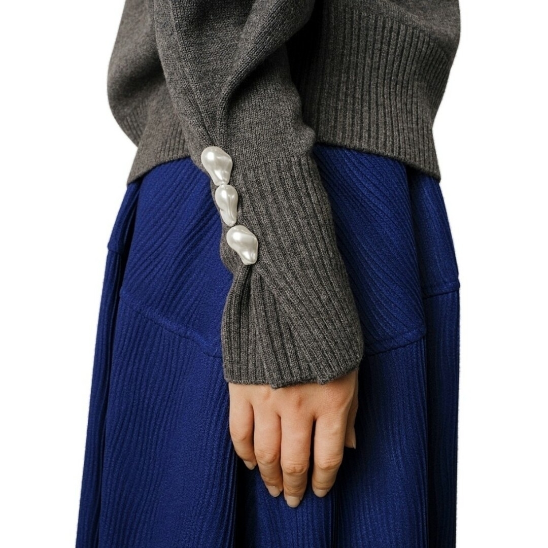 LE CIEL BLEU(ルシェルブルー)のルシェルブルー　Pearl Sleeve Knit レディースのトップス(ニット/セーター)の商品写真