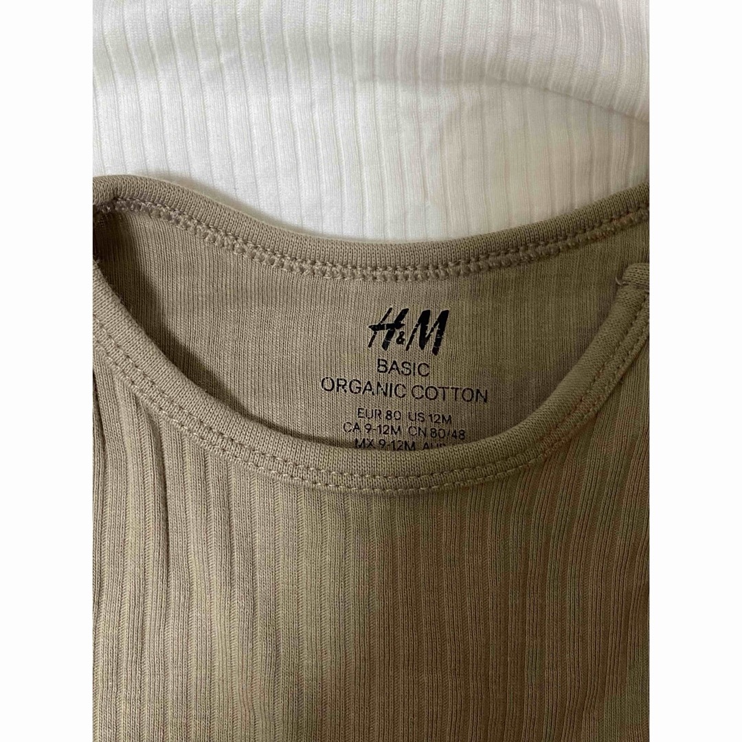 H&H(エイチアンドエイチ)のH&M 長袖ロンパース 3枚セット 9-12m キッズ/ベビー/マタニティのベビー服(~85cm)(ロンパース)の商品写真