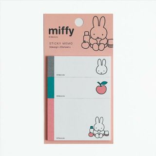 ミッフィー(miffy)のミッフィー miffy スティッキーメモ（ピンク） 付箋 文具 日本製(ノートPC)