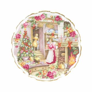 ロイヤルアルバート(ROYAL ALBERT)の美品 ROYAL ALBERT ロイヤルアルバート Christmas Treats クリスマストリート 中皿 飾り皿 SM1798K (食器)