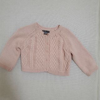 ベビーギャップ(babyGAP)の【美品】ベビーギャップ　ニットカーディガン　ピンク　70サイズ【匿名配送】(カーディガン/ボレロ)