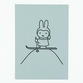 ミッフィー(miffy)のミッフィー miffy ポストカード（blue） ハガキ 文具 日本製(ノートPC)