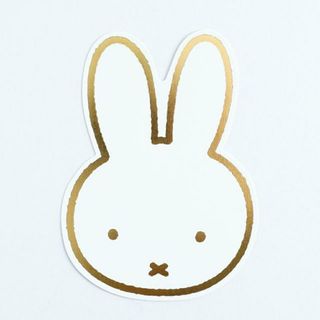 ミッフィー(miffy)のミッフィー miffy ダイカットポストカード （face/gold） ハガキ 文具 日本製(ノートPC)