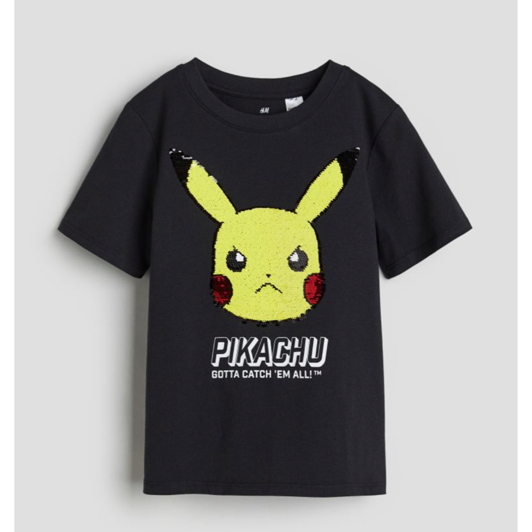 H&M(エイチアンドエム)の《新作》新品　ポケモン　スパンコール　Tシャツ　120-130 キッズ/ベビー/マタニティのキッズ服男の子用(90cm~)(Tシャツ/カットソー)の商品写真