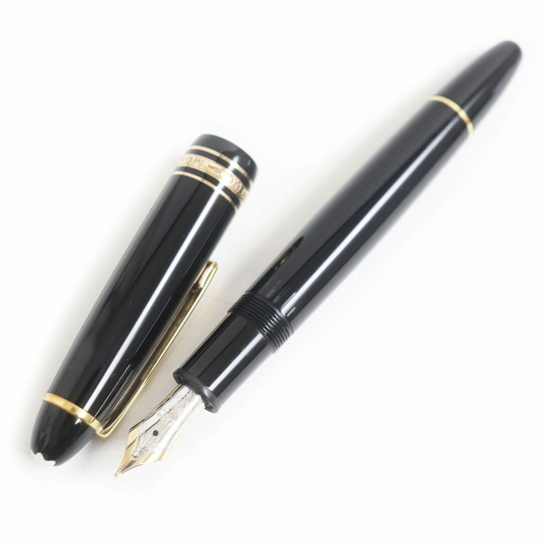 MONTBLANC(モンブラン)の美品□MONTBLANC/モンブラン マイスターシュテュック ホワイトスター ペン先14K Mニブ キャップ式 万年筆 ブラック×ゴールド ドイツ製 インテリア/住まい/日用品の文房具(ペン/マーカー)の商品写真