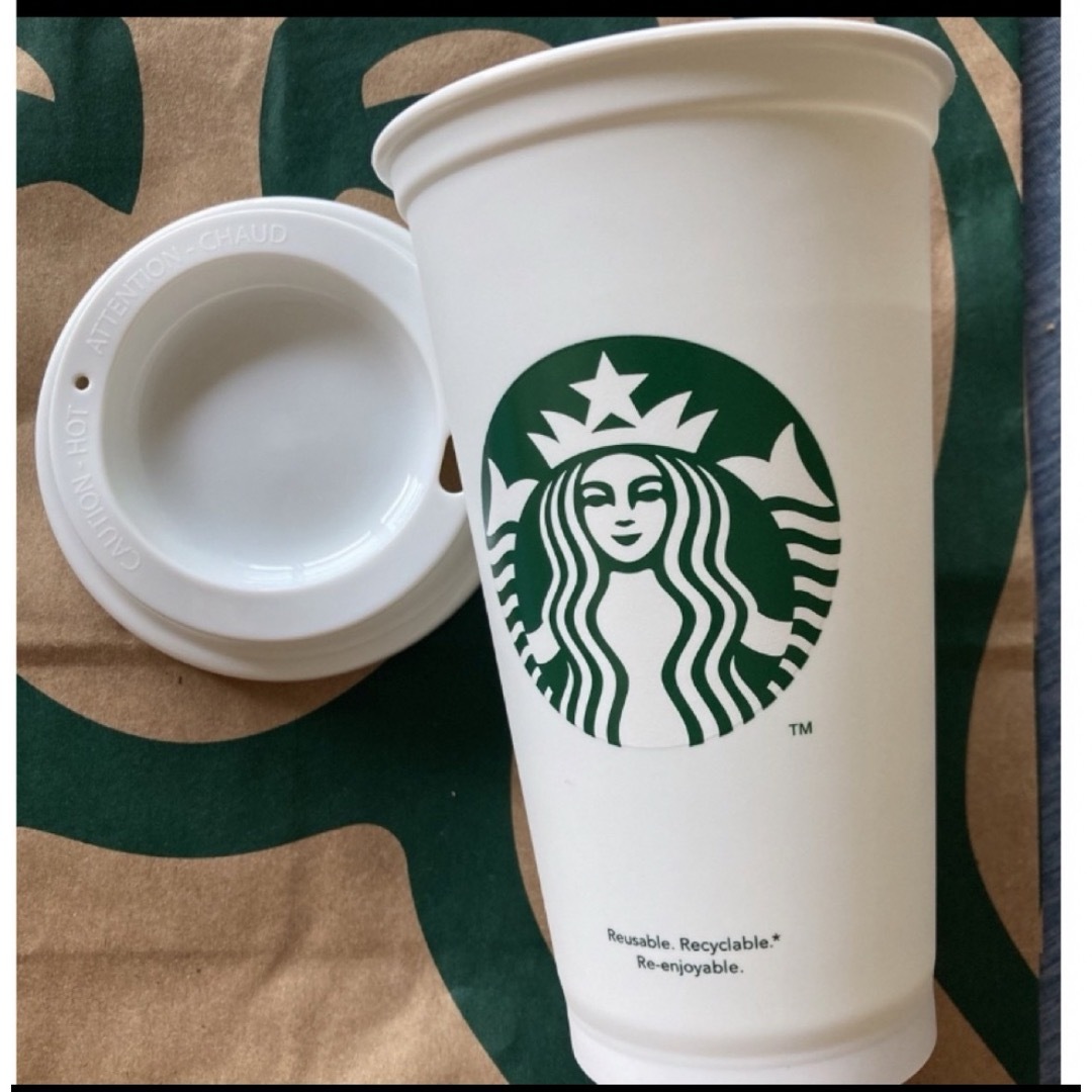 Starbucks(スターバックス)のスターバックスリユーザブルカップ専用ドリンクホールキャップベアリスタ & カップ エンタメ/ホビーのコレクション(その他)の商品写真