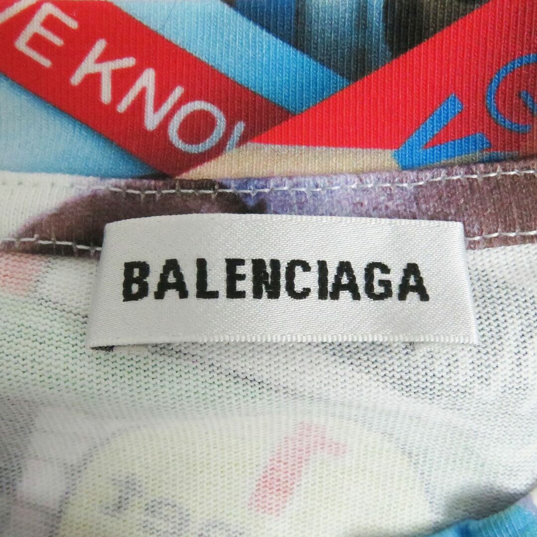 Balenciaga(バレンシアガ)の極美品□20SS BALENCIAGA/バレンシアガ 612964 マガジン プリント 総柄 モックネック 半袖Tシャツ/カットソー マルチカラー M 正規品 メンズのトップス(Tシャツ/カットソー(半袖/袖なし))の商品写真