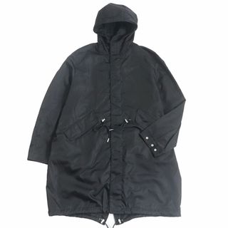 ディオールオム(DIOR HOMME)の美品□21AW DIOR/ディオール オム 033C313B4732 バックロゴ WZIP フーデッド ナイロンコート/モッズコート ブラック 46 イタリア製 正規品(モッズコート)