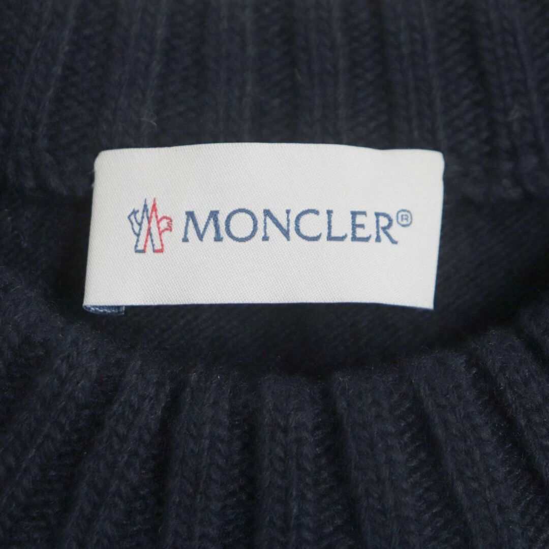 MONCLER(モンクレール)の極美品▼MONCLER モンクレール チェック柄 切替デザイン ウール100% ニットセーター ネイビー×グリーン×グレー S メンズ 国内正規品 メンズのトップス(ニット/セーター)の商品写真