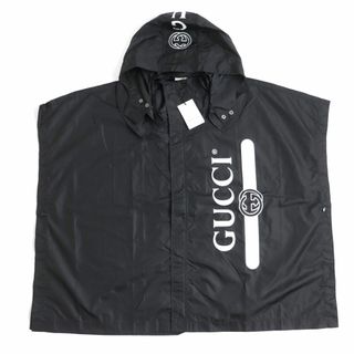 グッチ(Gucci)の未使用品◆GUCCI グッチ 626382 インターロッキングG ロゴプリント ナイロンコート/レインコート ブラック M メンズ 伊製 袋付き 正規品(その他)