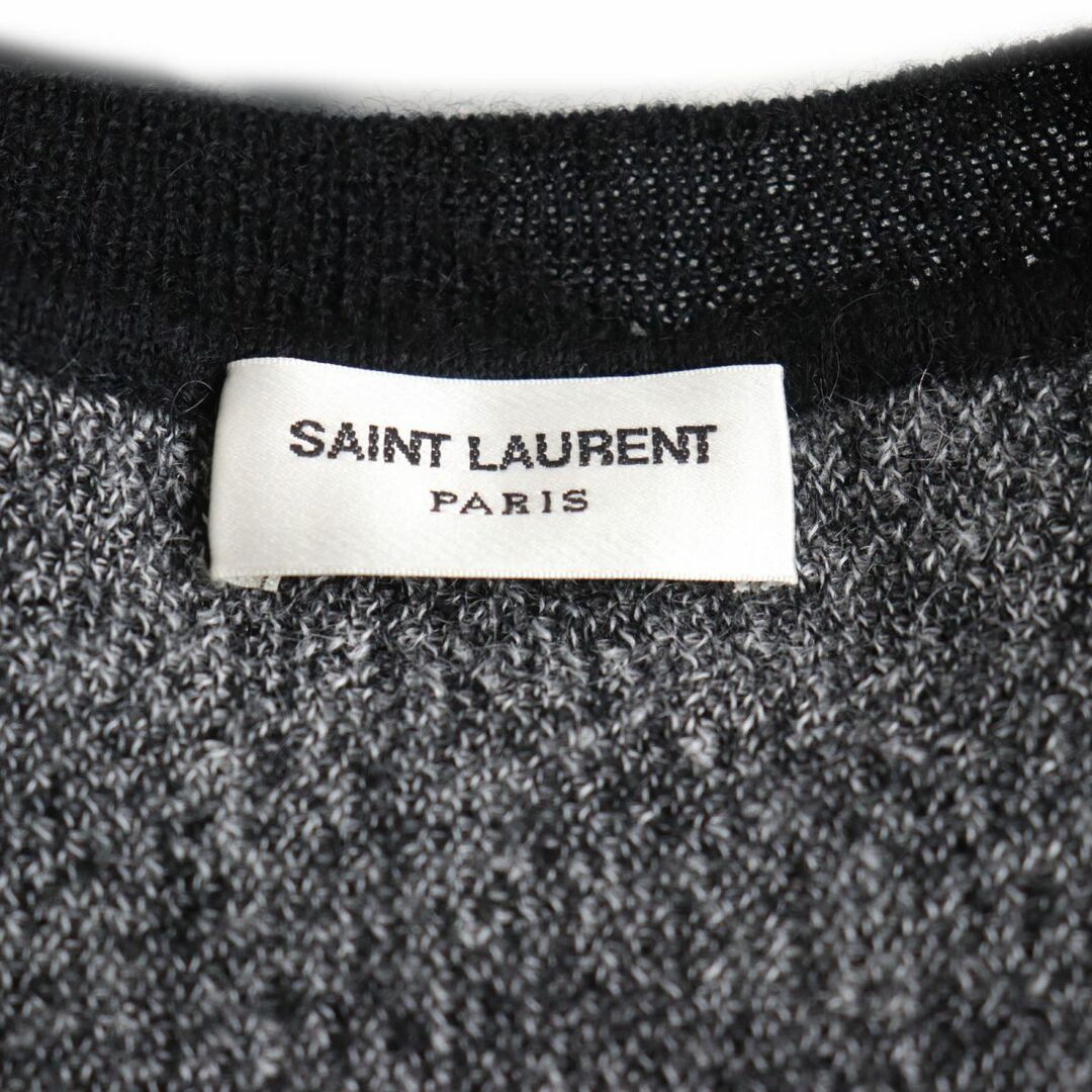 Saint Laurent(サンローラン)の極美品◆SAINT LAURENT PARIS サンローランパリ 499064 オルテガ柄 モヘア混 長袖 ウールニット/セーター ブラック XS 伊製 正規品 メンズ メンズのトップス(ニット/セーター)の商品写真