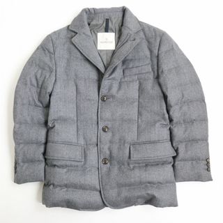 モンクレール(MONCLER)の極美品◆17-18AW MONCLER モンクレール RODIN ロダン ロゴボタン付き ダブルジップ テーラード ダウンジャケット/アウター グレー 0 正規品(ダウンジャケット)