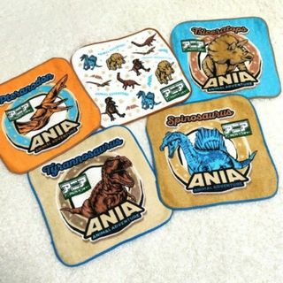 アニア(Ania（TAKARA Tomy）)のアニア　タオルハンカチ５枚組入園入学新学期通園通学アニマルアドベンチャー恐竜(キャラクターグッズ)