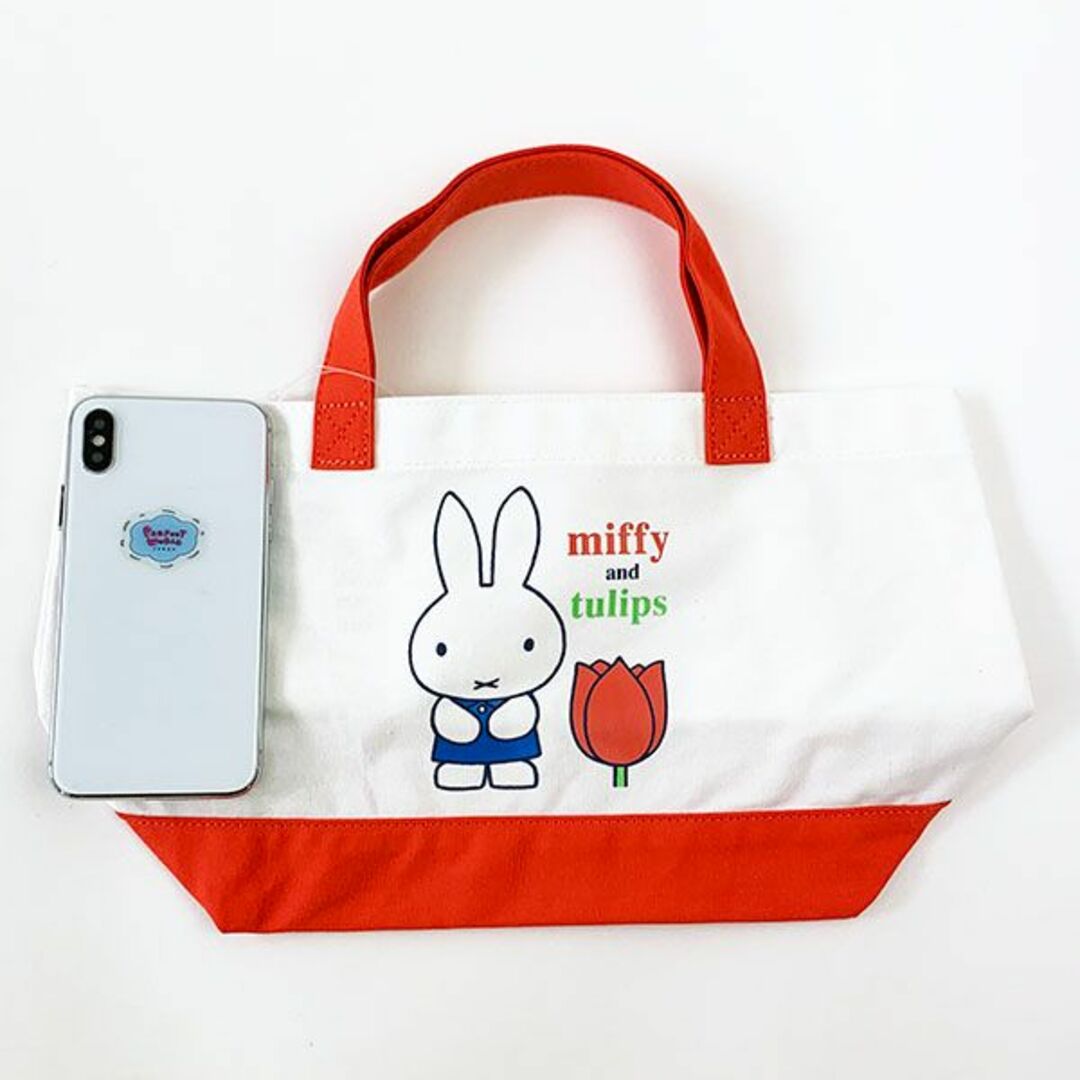 miffy(ミッフィー)のミッフィー チューリップ miffy and tulips ランチトート　RD バッグ　ランチ レッド グッズ  (MCOR) インテリア/住まい/日用品のキッチン/食器(弁当用品)の商品写真