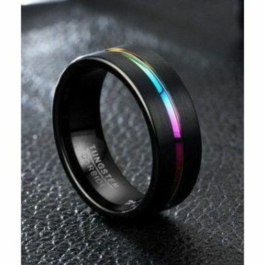 【R162】リング メンズ ブラック アクセサリー おしゃれ 指輪 17号 メンズのアクセサリー(リング(指輪))の商品写真