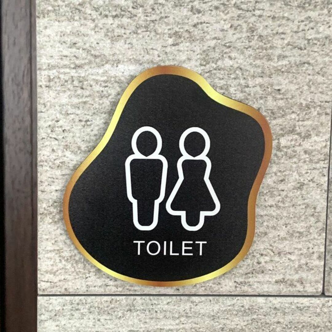 【送料無料】TOILET ゴールドフレームサインプレート トイレ 室名札 部屋名 インテリア/住まい/日用品のインテリア/住まい/日用品 その他(その他)の商品写真