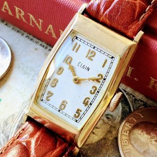 エルジン(ELGIN)の#2963【お洒落高級感】メンズ 腕時計 手巻 1937年 アンティーク 稼働品(腕時計(アナログ))