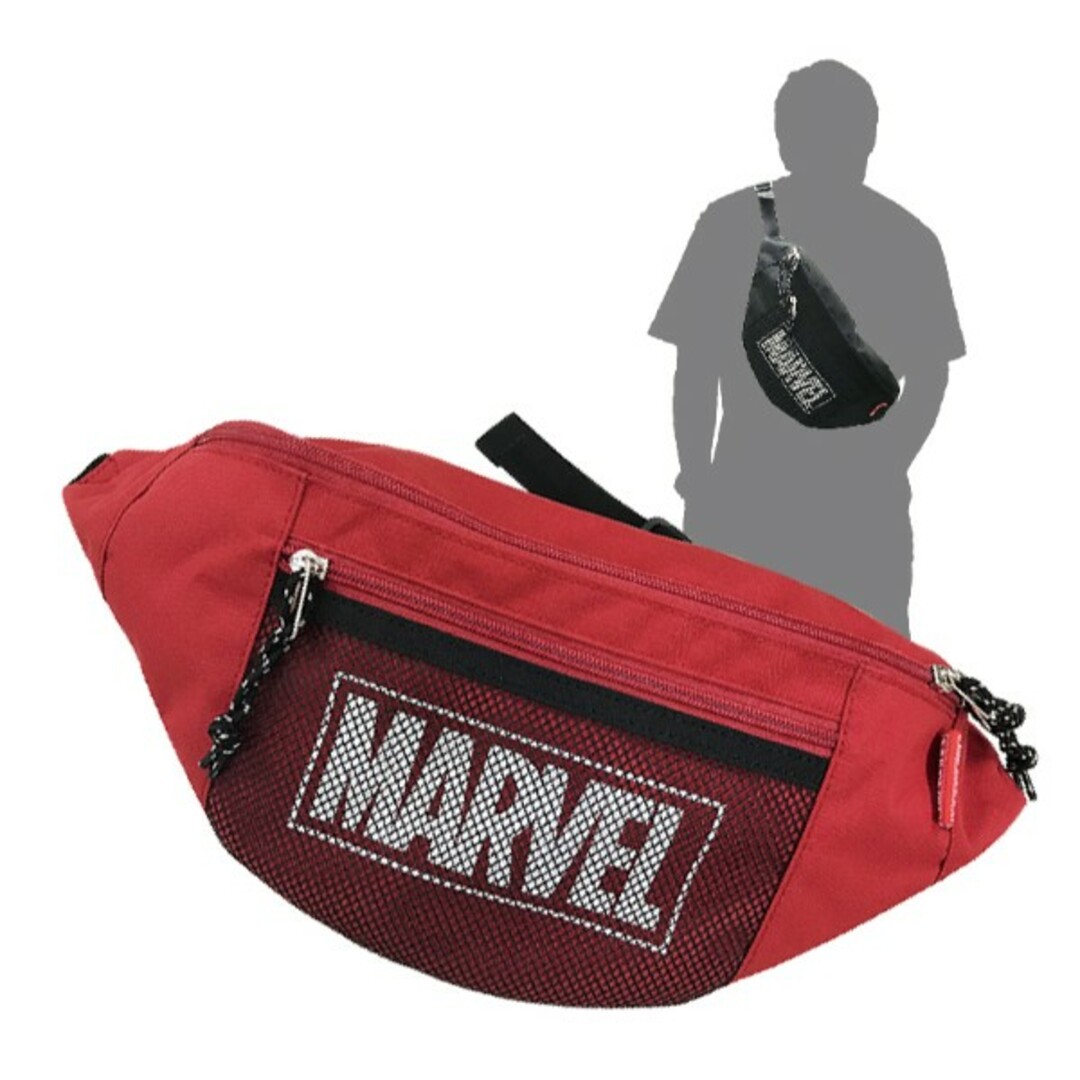 アメコミ マーベル MARVEL ウエストバッグ ウエストポーチ レッド グッズ  (MCOR)(MCD)(PWD) レディースのバッグ(ボディバッグ/ウエストポーチ)の商品写真