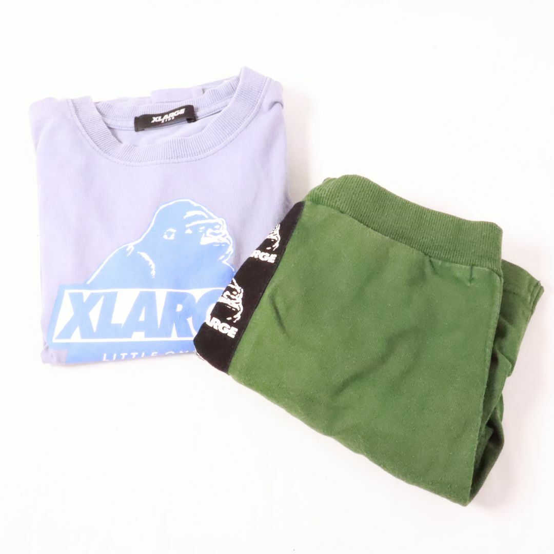 XLARGE(エクストララージ)のXLARGE　エクストララージ　ハーフパンツ　緑　110センチ　Ｔシャツ　青　120センチ キッズ/ベビー/マタニティのキッズ服男の子用(90cm~)(Tシャツ/カットソー)の商品写真