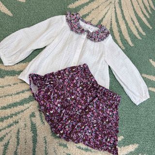 ザラキッズ(ZARA KIDS)のZARA セットアップ風　小花柄(スカート)