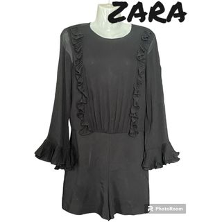 ザラ(ZARA)の【ZARA】ザラ シアーブラウス オールインワンキュロット(オールインワン)