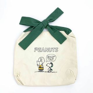 スヌーピー(SNOOPY)のスヌーピー PEAＮUTS リボントートバッグ フライングエース バッグ グリーン(トートバッグ)