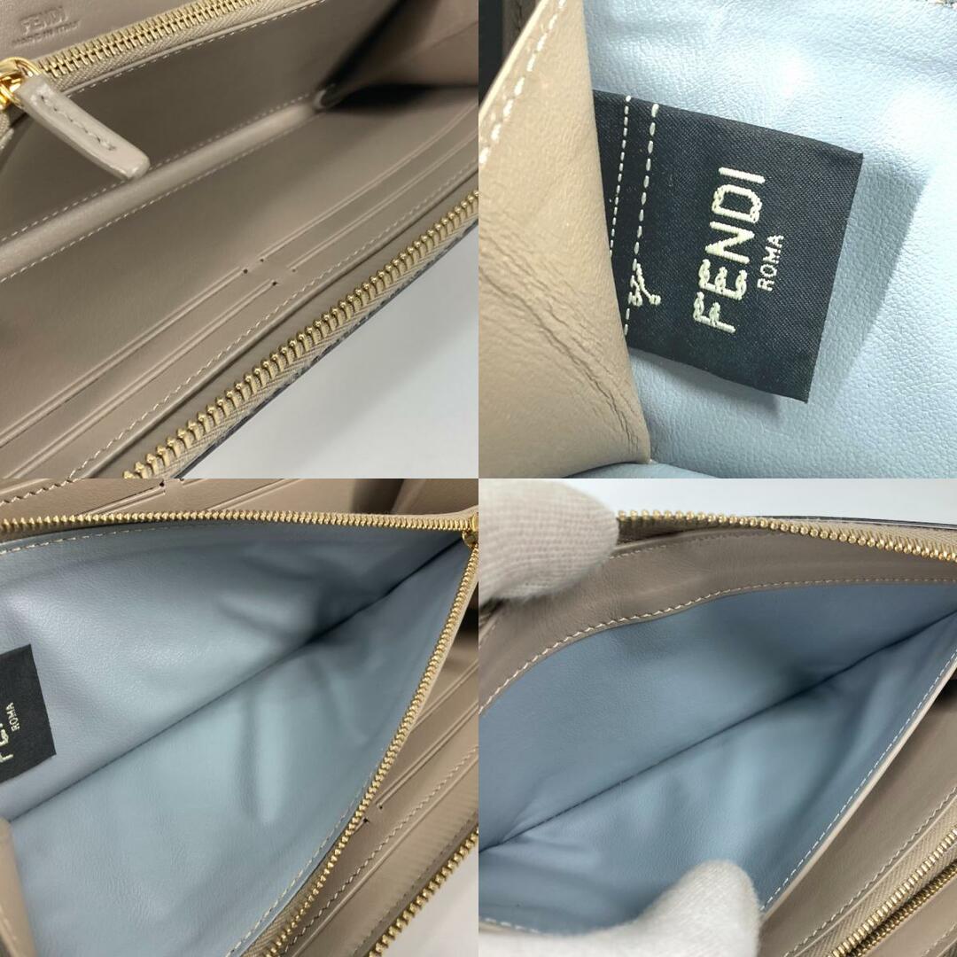 FENDI(フェンディ)のフェンディ FENDI ロングウォレット 8M0406 エフイズ Fイズ ラウンドファスナー 長財布 レザー グレー系 レディースのファッション小物(財布)の商品写真