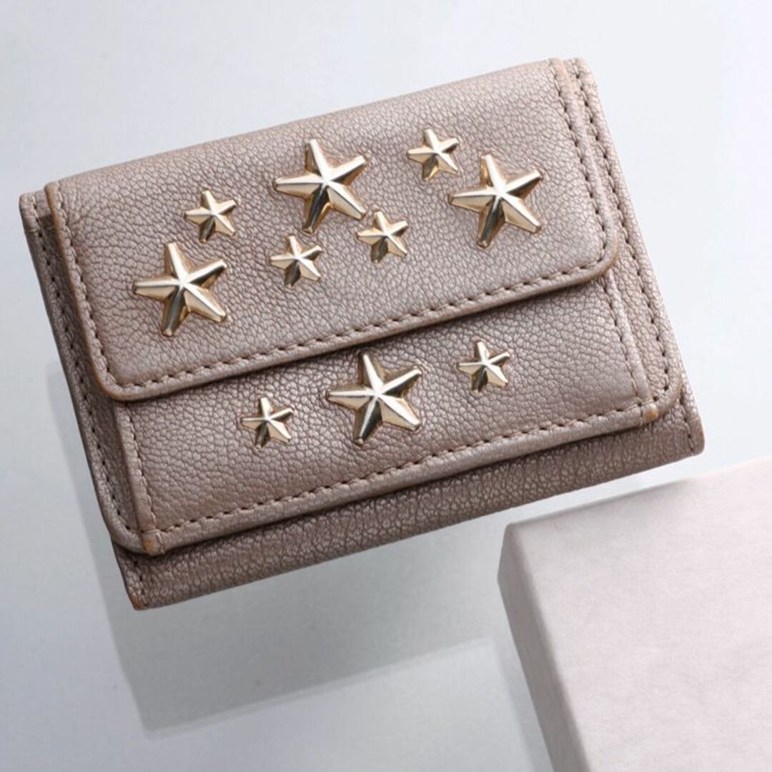 JIMMY CHOO(ジミーチュウ)のK3312M 良品 ジミーチュウ 本革 三つ折 ミニ財布 箱付き ITALY製 メンズのファッション小物(折り財布)の商品写真