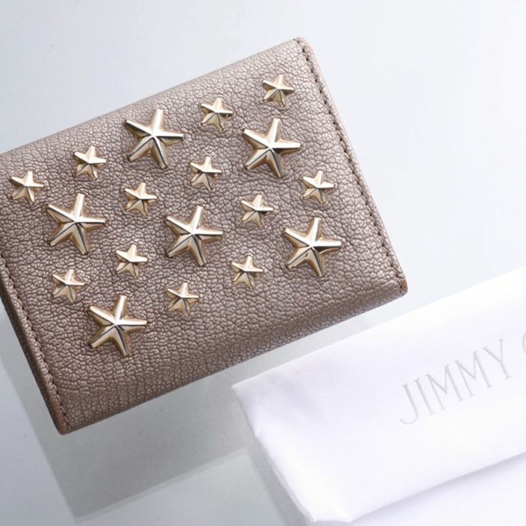 JIMMY CHOO(ジミーチュウ)のK3312M 良品 ジミーチュウ 本革 三つ折 ミニ財布 箱付き ITALY製 メンズのファッション小物(折り財布)の商品写真