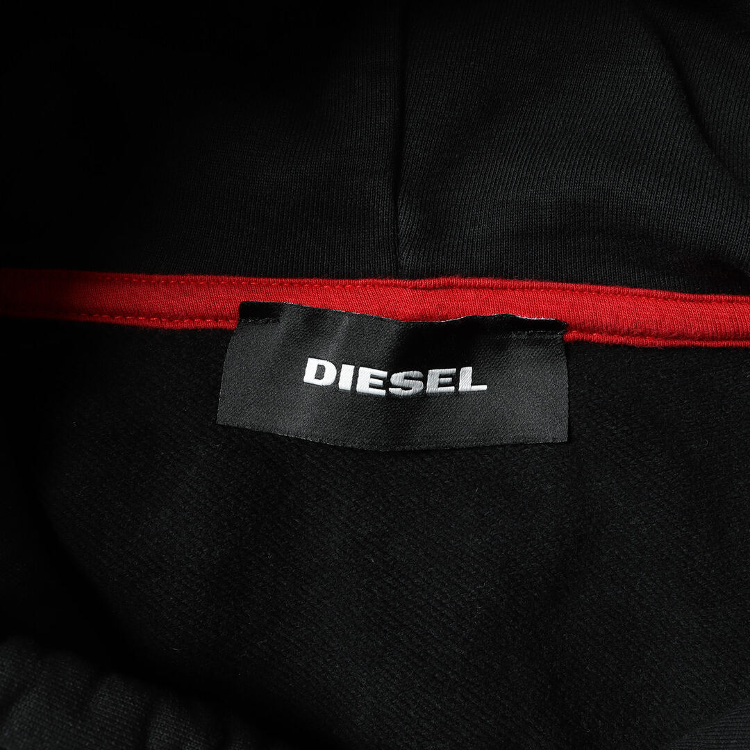 DIESEL(ディーゼル)のDIESEL ディーゼル パーカー サイズ:S ラベル ロゴ スウェット パーカー フーディー プルオーバー Diego 裏起毛 ブラック 黒 トップス 【メンズ】【中古】 メンズのトップス(パーカー)の商品写真