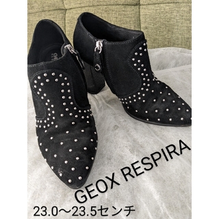 ジェオックス(GEOX)の【人気】GEOX RESPIRA レディース　スタッズ　ブーツ　サイドジップ(ブーツ)