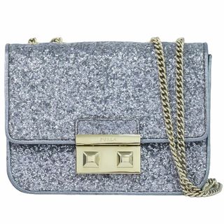 フルラ(Furla)の本物 フルラ FURLA メトロポリス チェーン ショルダーバッグ ポシェット グリッター シルバー Metropolis バッグ 中古(ショルダーバッグ)