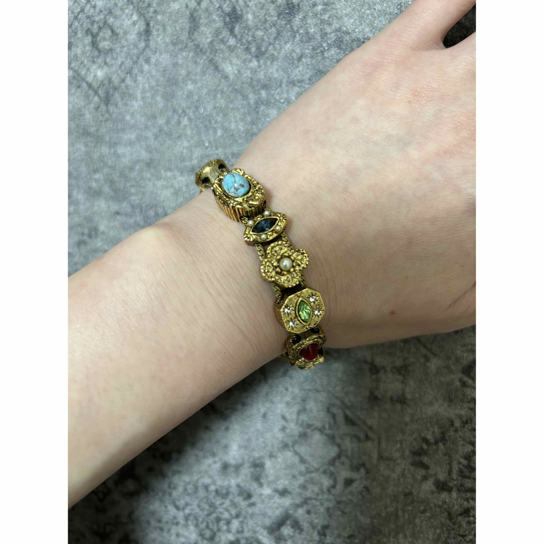 Goldette ヴィンテージ  ブレスレット　ゴールド　大きめ レディースのアクセサリー(ブレスレット/バングル)の商品写真