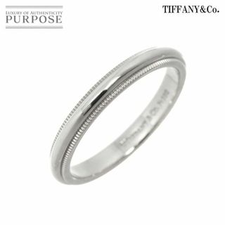 ティファニー(Tiffany & Co.)のティファニー TIFFANY&Co. ミルグレイン バンド 18号 リング 幅3mm Pt プラチナ 指輪 VLP 90219552(リング(指輪))