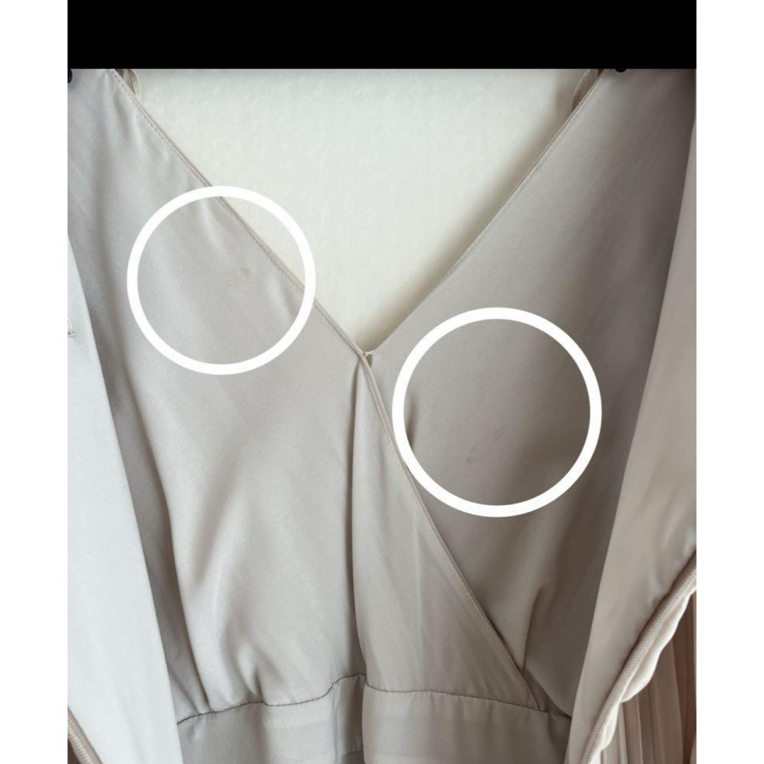 nano・universe(ナノユニバース)のナノユニバース プリーツドレス お呼ばれドレス フォーマルワンピース ベージュ レディースのフォーマル/ドレス(ミディアムドレス)の商品写真